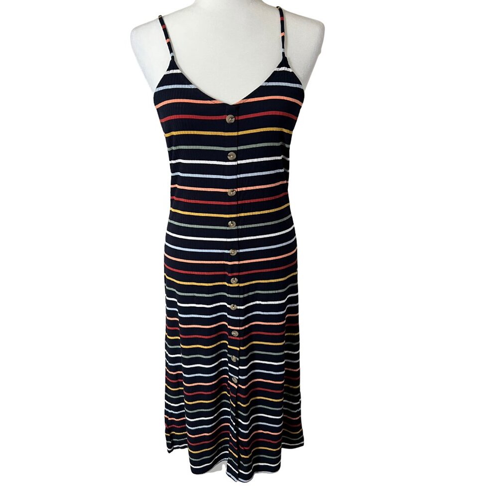 LOFT Striped Button Front Maxi Dress‎ XS NEW